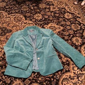 Gorgeous Teal Faux Velvet Jacket!